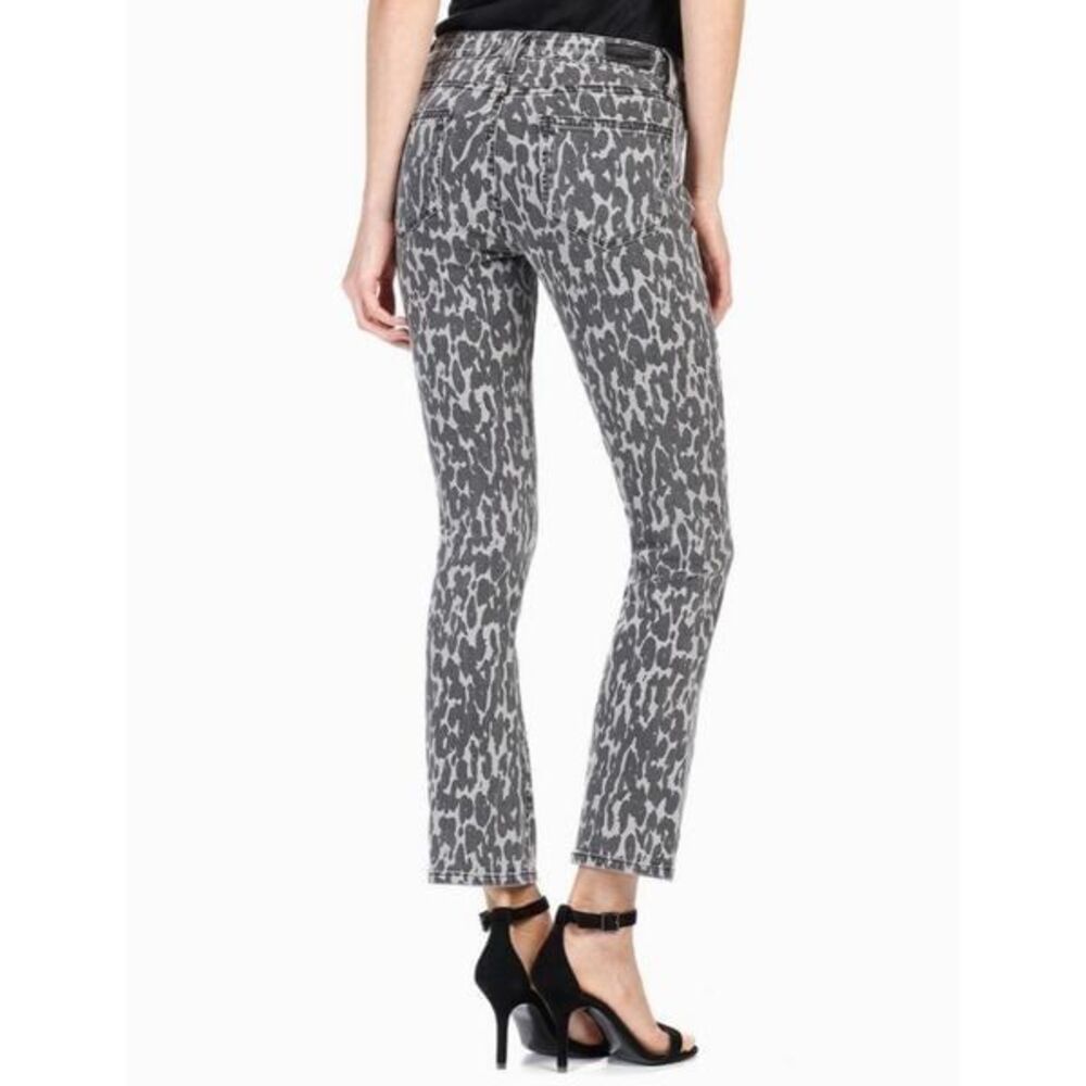 {PAIGE} NWT: Women's Poppy Leopard Slim Crop Flare Jeans Collaboration Collectio